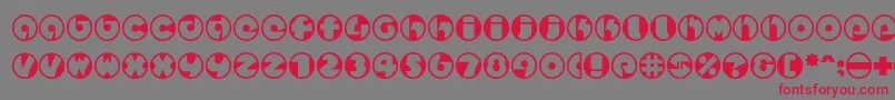 フォントSpslcirclestwoc – 赤い文字の灰色の背景