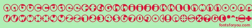 Spslcirclestwoc Font – Red Fonts on Green Background