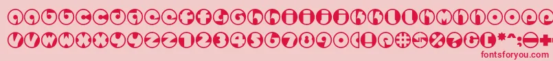 Czcionka Spslcirclestwoc – czerwone czcionki na różowym tle