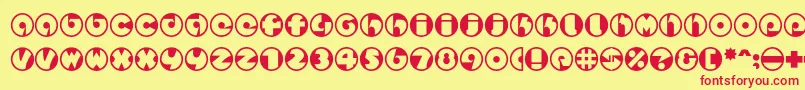 Spslcirclestwoc Font – Red Fonts on Yellow Background