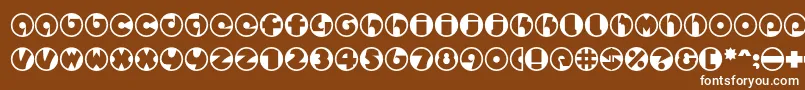 Spslcirclestwoc-Schriftart – Weiße Schriften auf braunem Hintergrund