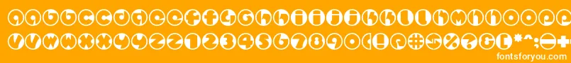 フォントSpslcirclestwoc – オレンジの背景に白い文字
