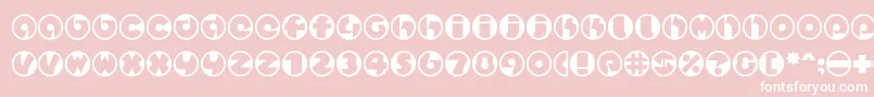 Spslcirclestwoc-Schriftart – Weiße Schriften auf rosa Hintergrund