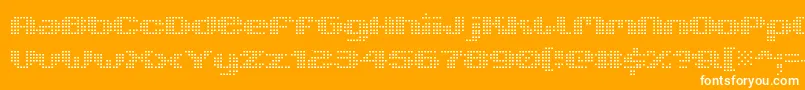 V5xtlf-Schriftart – Weiße Schriften auf orangefarbenem Hintergrund