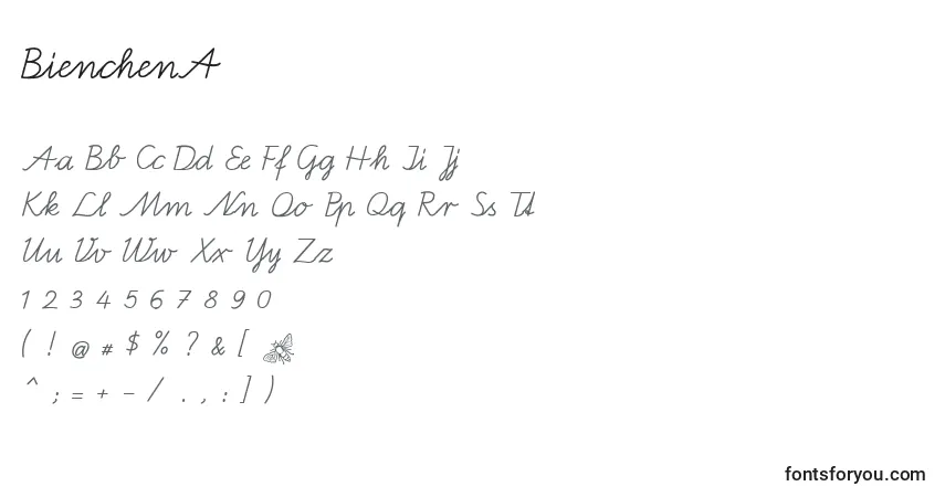 Шрифт BienchenA – алфавит, цифры, специальные символы