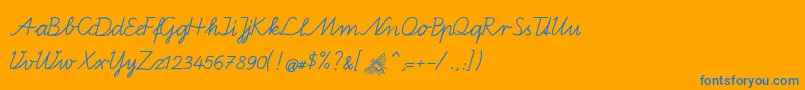 Więcej informacji o czcionce BienchenA Czcionka BienchenA – niebieskie czcionki na pomarańczowym tle