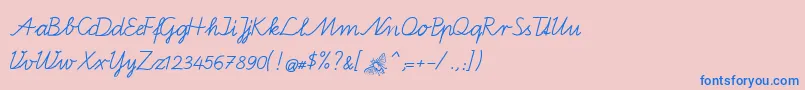 BienchenA Font – Blue Fonts on Pink Background