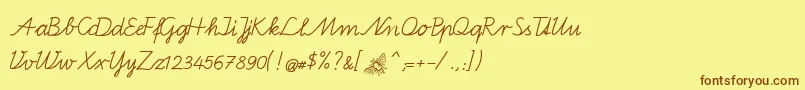 Police BienchenA – polices brunes sur fond jaune