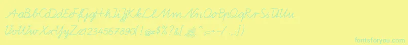Шрифт BienchenA – зелёные шрифты на жёлтом фоне