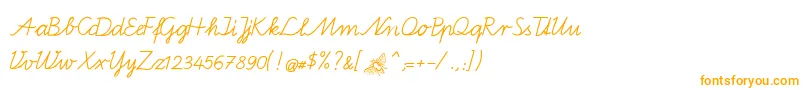 BienchenA Font – Orange Fonts on White Background