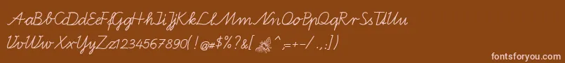 BienchenA Font – Pink Fonts on Brown Background