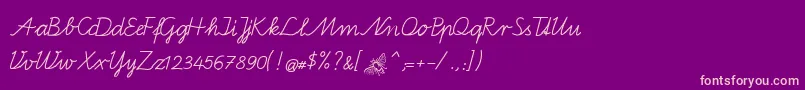 BienchenA Font – Pink Fonts on Purple Background