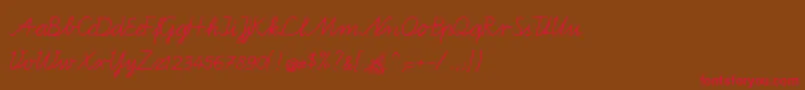 BienchenA Font – Red Fonts on Brown Background