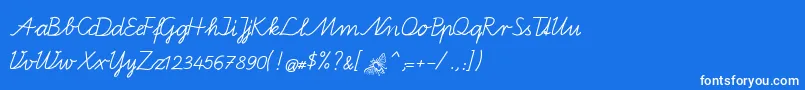 フォントBienchenA – 青い背景に白い文字