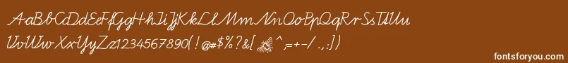 BienchenA Font – White Fonts on Brown Background