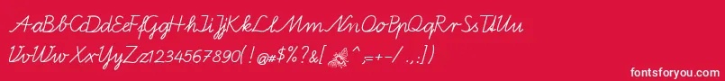 フォントBienchenA – 赤い背景に白い文字