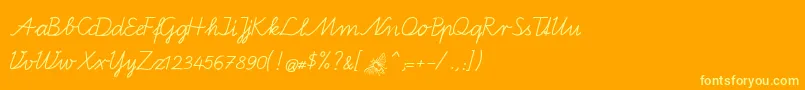 BienchenA Font – Yellow Fonts on Orange Background