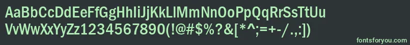 FranklinGothicMediumCond-fontti – vihreät fontit mustalla taustalla