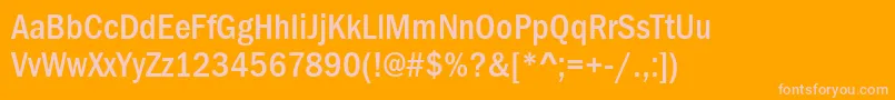 FranklinGothicMediumCond Font – Pink Fonts on Orange Background