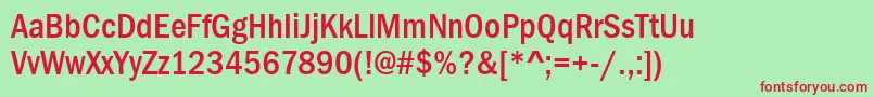 FranklinGothicMediumCond Font – Red Fonts on Green Background