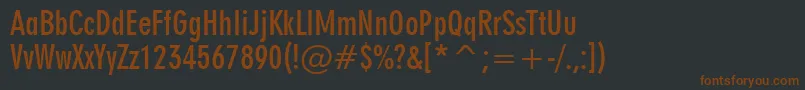 Шрифт Geometric706BoldCondensedBt – коричневые шрифты на чёрном фоне