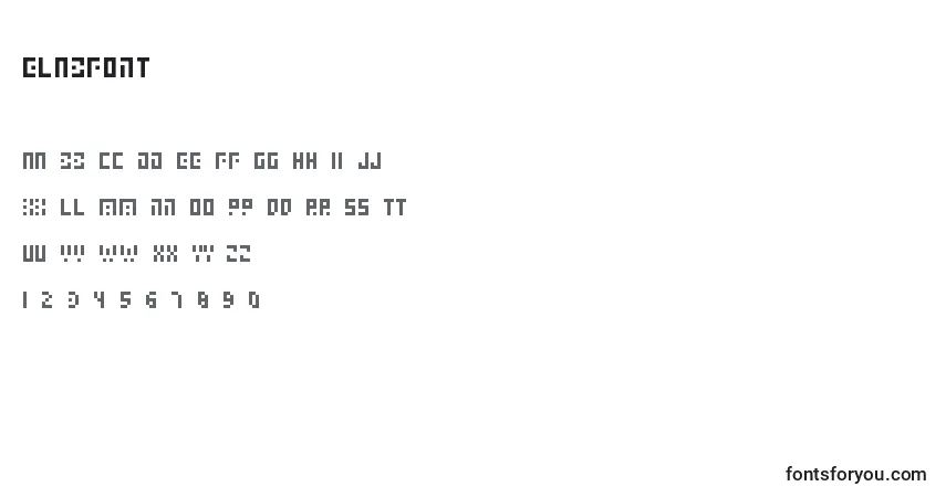 Schriftart Elabfont – Alphabet, Zahlen, spezielle Symbole