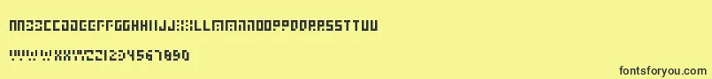 Elabfont-Schriftart – Schwarze Schriften auf gelbem Hintergrund