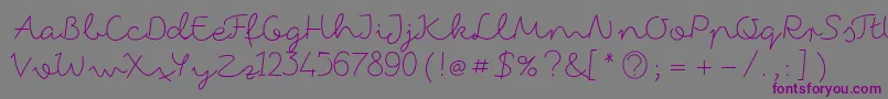 FoxInTheSnow-Schriftart – Violette Schriften auf grauem Hintergrund