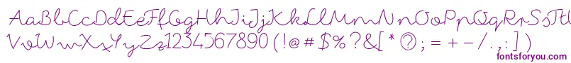 FoxInTheSnow-Schriftart – Violette Schriften auf weißem Hintergrund