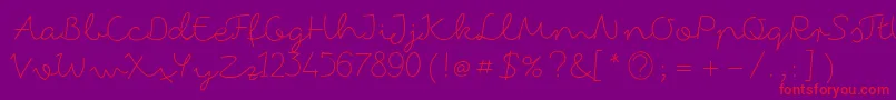 FoxInTheSnow-Schriftart – Rote Schriften auf violettem Hintergrund