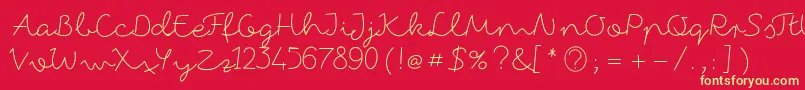 FoxInTheSnow Font – Yellow Fonts on Red Background
