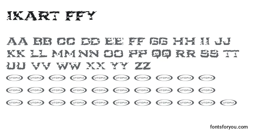 A fonte Ikart ffy – alfabeto, números, caracteres especiais
