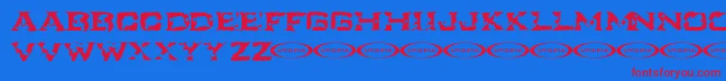 Fonte Ikart ffy – fontes vermelhas em um fundo azul