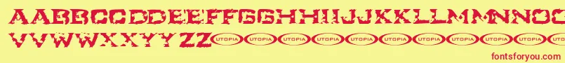 Ikart ffy Font – Red Fonts on Yellow Background