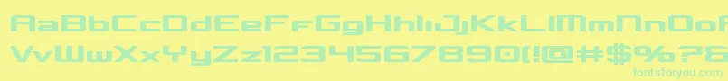 フォントConcielianbold – 黄色い背景に緑の文字