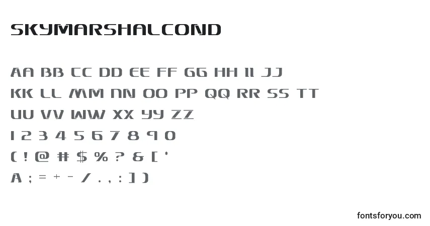 Шрифт Skymarshalcond – алфавит, цифры, специальные символы