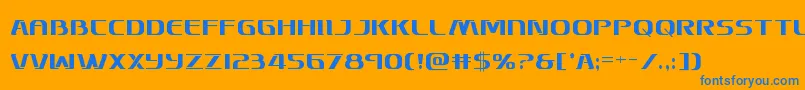 フォントSkymarshalcond – オレンジの背景に青い文字