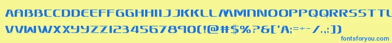 Skymarshalcond Font – Blue Fonts on Yellow Background