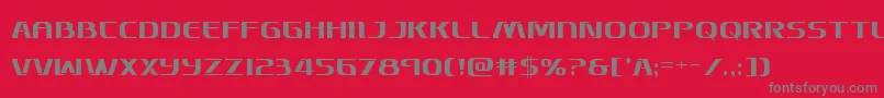 フォントSkymarshalcond – 赤い背景に灰色の文字