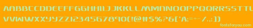 Skymarshalcond Font – Green Fonts on Orange Background