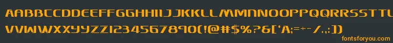 フォントSkymarshalcond – 黒い背景にオレンジの文字