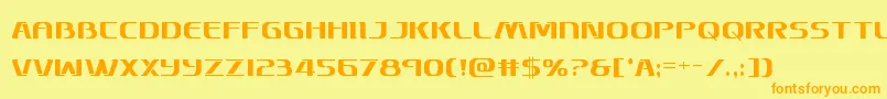 フォントSkymarshalcond – オレンジの文字が黄色の背景にあります。