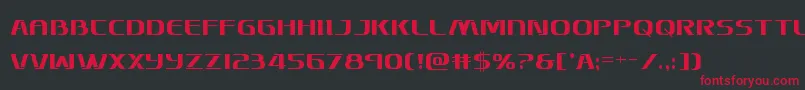 フォントSkymarshalcond – 黒い背景に赤い文字