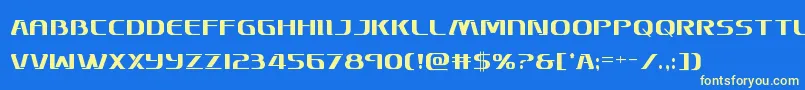 フォントSkymarshalcond – 黄色の文字、青い背景