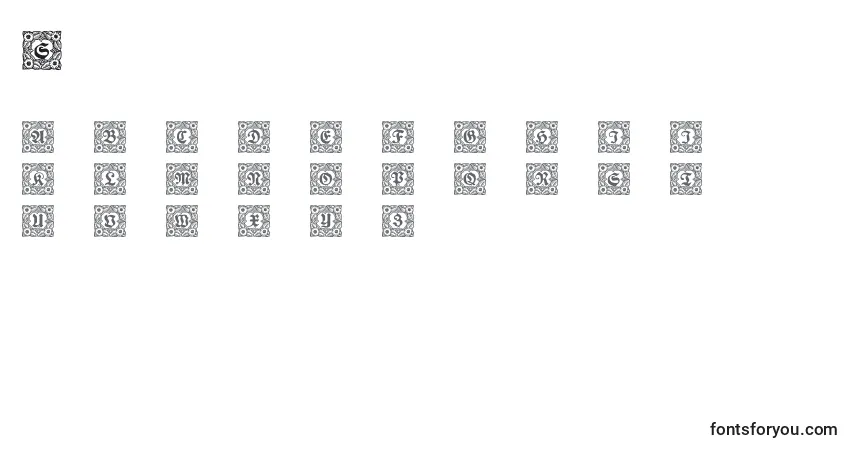 Schmuckinitialen1 Font – alphabet, numbers, special characters