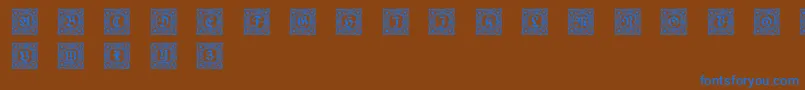 Schmuckinitialen1 Font – Blue Fonts on Brown Background