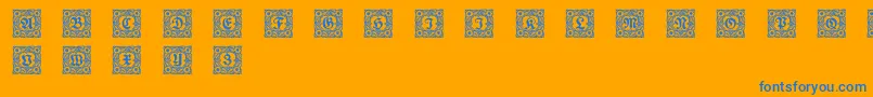 Schmuckinitialen1 Font – Blue Fonts on Orange Background
