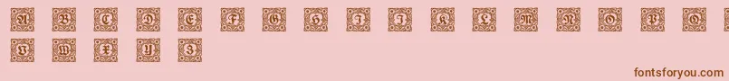 Schmuckinitialen1 Font – Brown Fonts on Pink Background