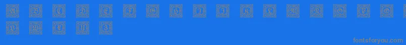 Schmuckinitialen1 Font – Gray Fonts on Blue Background