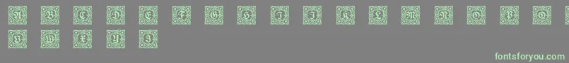 Schmuckinitialen1 Font – Green Fonts on Gray Background
